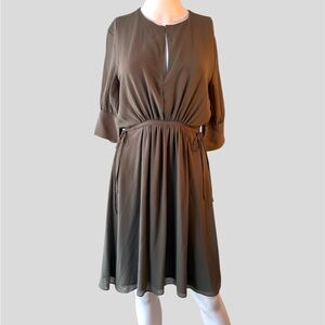 H&M Olive Green Chiffon Women's Dress Size XS